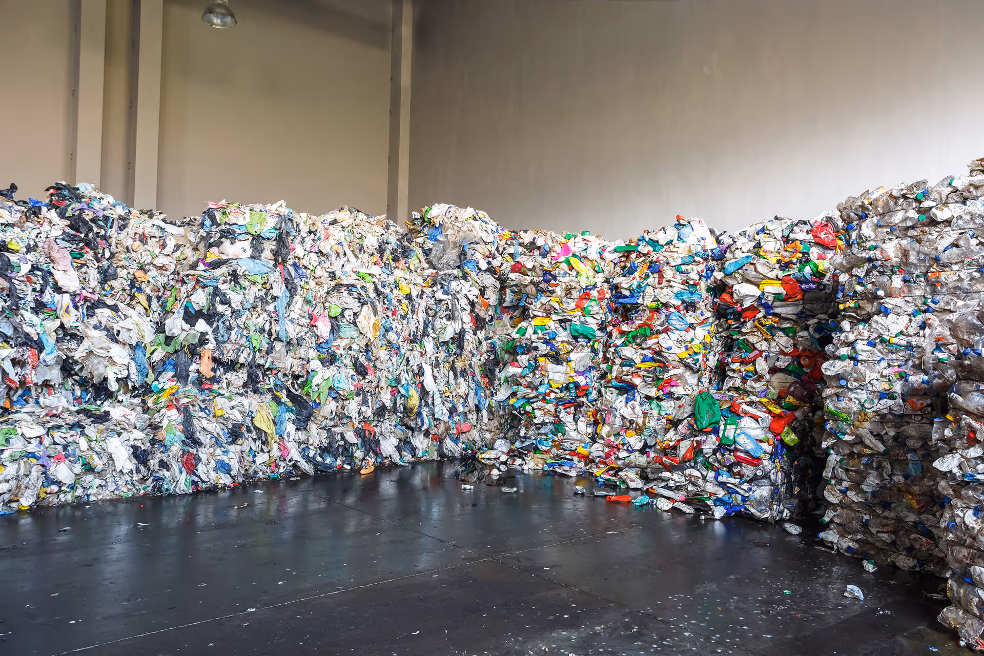 plastic bales waste processing plant separate